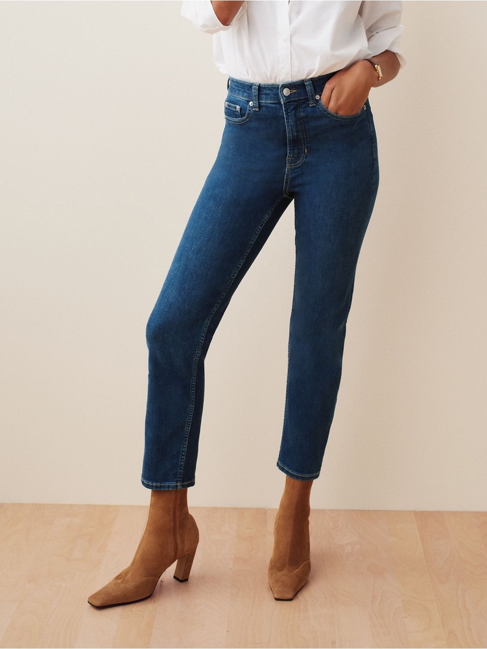 SPANXsculpt ReDefine Slim Straight Jeans Medium Indigo 8 Petite
